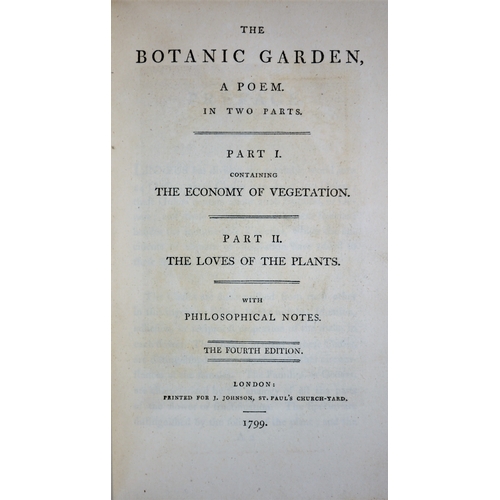 634 - Darwin (Erasmus), The Botanic Garden, fourth edition, 2 vol., 2 engraved frontipieces and 20 engrave... 