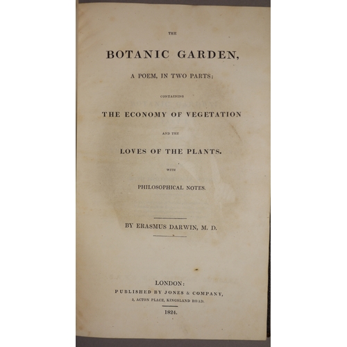 635 - Binding.- Darwin (Erasmus), The Botanic Garden, engraved portrait frontipiece, fine burgundy morocco... 