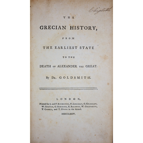 641 - Goldsmith (Oliver), The Grecian History, from the Earliest State to the Death of Alexander the Great... 