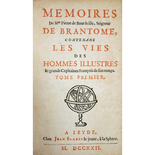 644 - Brantome (Pierre de Bourdeille, Sieur de), Memoires, 10 vol., half-titles, titles in red and black, ... 