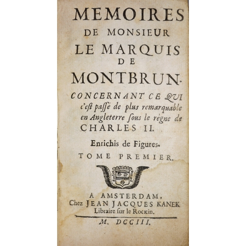 645 - Sandras (Gatien, Courtilz de), Memoires de Monsieur le Marquis de Montbrun, 2 vol. in 1, engraved fr... 