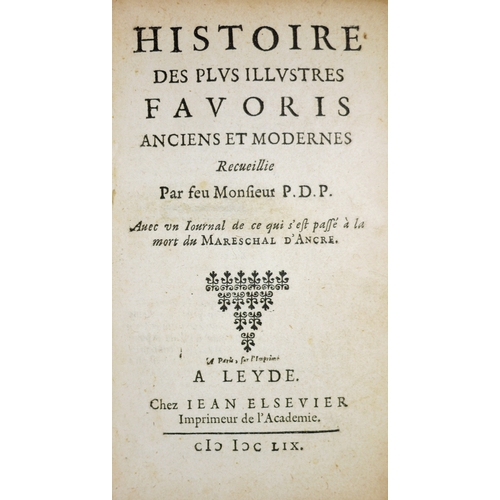 650 - Binding.- P. D. P. [Dupuy (Pierre)], Histoire des plus Illustres Favoris Anciens et Modernes, woodcu... 