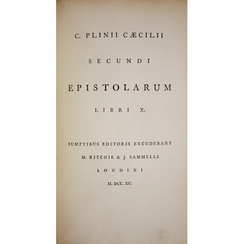 655 - Bindings.-, C. Plinii Caecilii secundi Epistolarum, ex-libris Penshanger, M. Ritchie & J. Sammells,... 