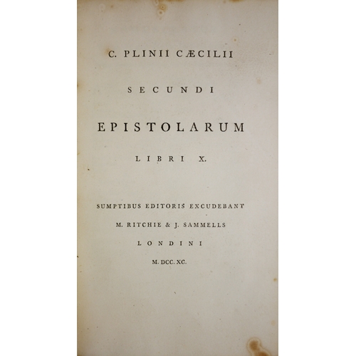 655 - Bindings.-, C. Plinii Caecilii secundi Epistolarum, ex-libris Penshanger, M. Ritchie & J. Sammells,... 