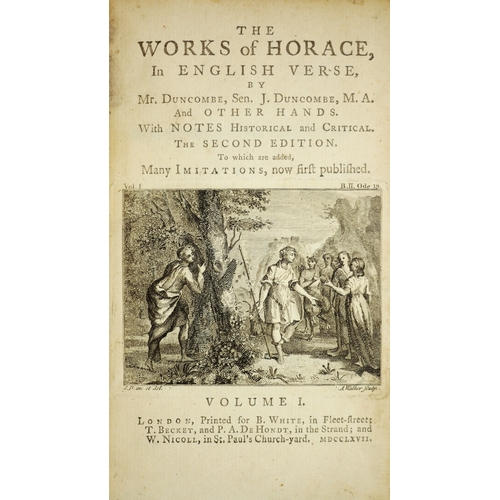 657 - Horace (Quintus Flaccus) Duncombe (J.), The Works of Horace in English verse, 4 vol., contemporary s... 