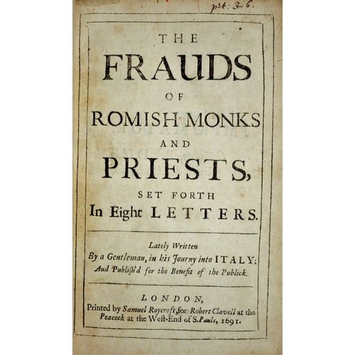 658 - [Gavin (Antonio)], The Frauds of Romish Monks and Priests, FIRST EDITION, Lyme House bookplate, con... 