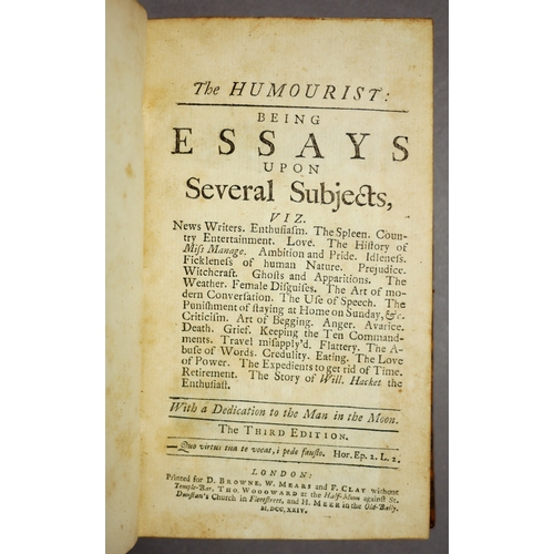 659 - [Gordon (Thomas), The Humourist; being essays upon several subjects, third edition, 2 vol., woodcut ... 