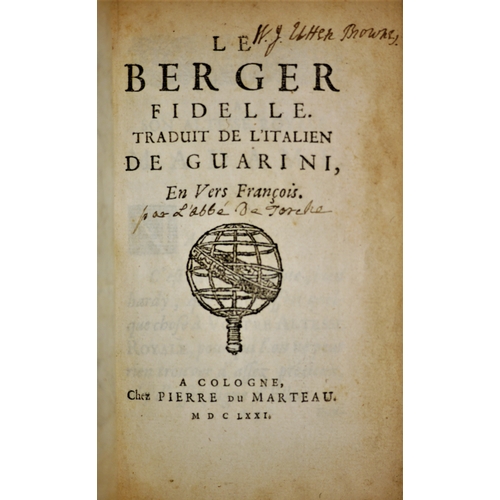 363 - Guarini (Giovanni Battista), Le Berger fidelle. Traduit de L'italien, additional engraved title, wo... 