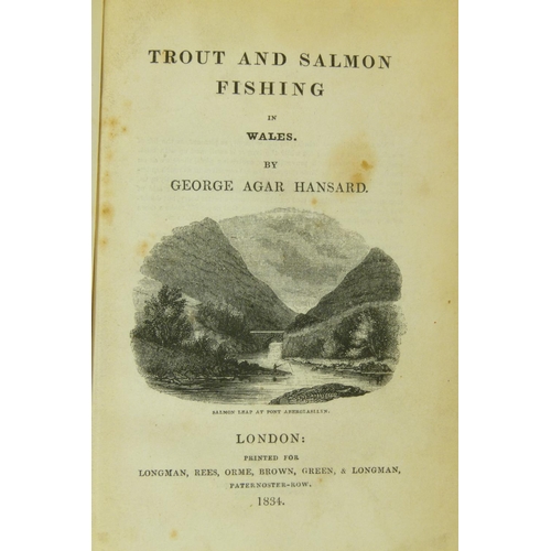 Hansard (George Agar) TROUT AND SALMON FISHING IN WALES FIRST EDITION,  bookplate of A. Harry Jones