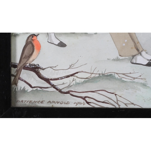 265 - ARR Patience Arnold (1901-1992) Victorian children playing around a tree in the cold, as a female fi... 