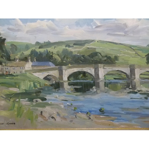 274 - Angus Rands - Burnsall, oil on artist board, signed lower left, 39cm x 74cm, framed