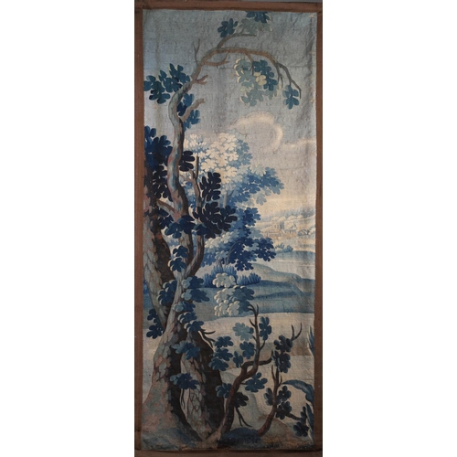 14 - A FLEMISH VERDURE TAPESTRY FRAGMENT, early 18th century, woven with an oak sapling to the foreground... 