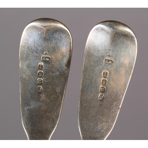 301 - A PAIR OF GEORGE III SILVER FIDDLE PATTERN GRAVY SPOONS by William Eley and William Fearn, London 18... 