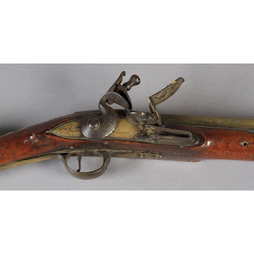 35 - AN EARLY 19TH CENTURY FLINTLOCK COACHING BLUNDERBUSS  by Willets, with signed brass barrel, lock pla... 