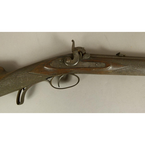 36 - A PERCUSSION SPORTING RIFLE by Deane & Son, London c.1825, octagonal barrel, rear sighted, signed st... 