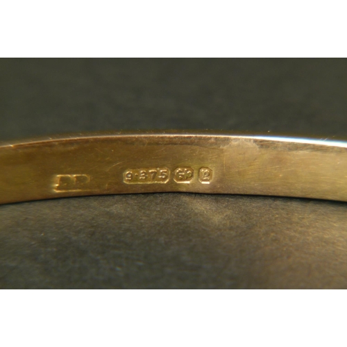 361 - A VICTORIAN STIFF HINGED BANGLE in 9ct rose gold by Peyton Pepper Ltd, Birmingham 1898, tapered and ... 