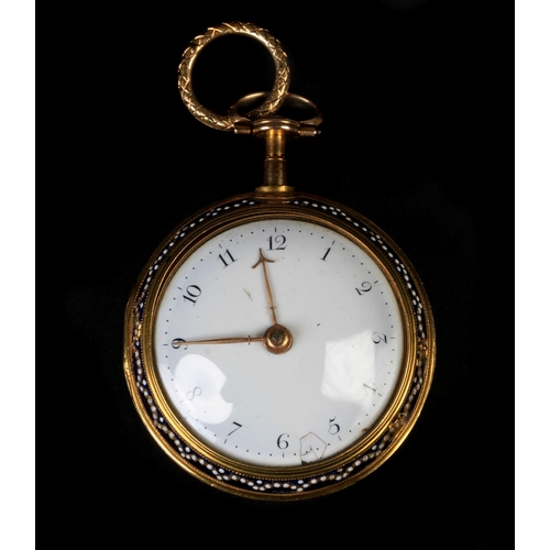 370 - A GEORGE III PAIR CASE VERGE POCKET WATCH by J Stedman Red Lion Street (Britton) in 22ct gold case N... 