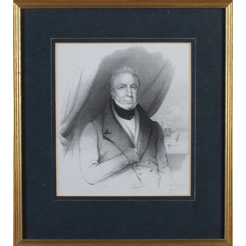 440 - C.S. LE BAILLY Admiral Sir Harry Burrard Neale, Baronet, half portrait, his arm tucked inside his ja... 