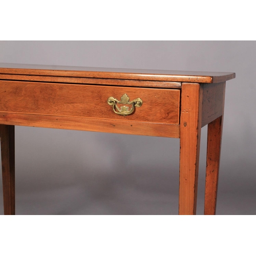 546 - AN EARLY 19TH CENTURY MAHOGANY SIDE TABLE, having a frieze drawer inlaid with boxwood stringing and ... 