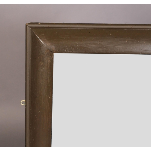 608 - A WILLIAM AND MARY PINE FRAME, ebonised and painted brown, with later mirror plate, 103cm high x 64c... 