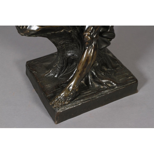 78 - AFTER EDME DUMONT (French, 1761-1844),
Milo of Croton, bronze, 19th century, ripping apart a tree st... 