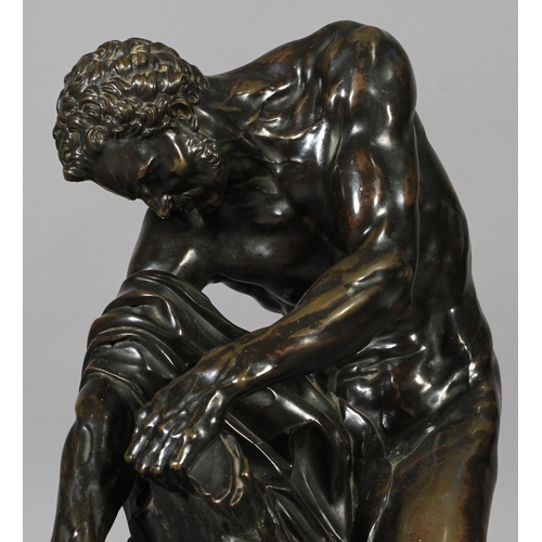 78 - AFTER EDME DUMONT (French, 1761-1844),
Milo of Croton, bronze, 19th century, ripping apart a tree st... 