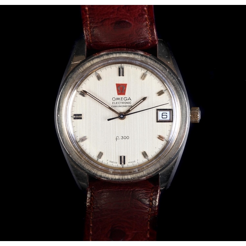 104 - An Omega gentleman's chronometer F300 rolled gold wristwatch, c.1975, electronic movement, satin gil... 