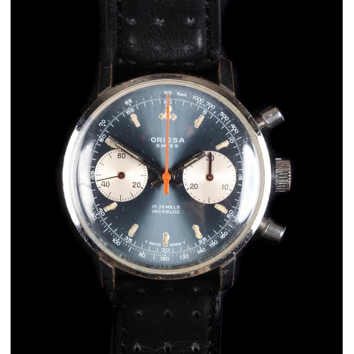 114 - An Oriosa gentleman's stainless steel chronograph wristwatch c.1970 Landeron 248 manual 17 jewel lev... 