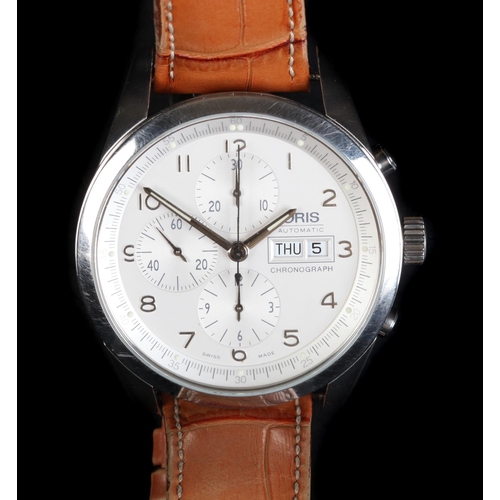 123 - An Oris gentleman's XXI chronograph stainless steel wristwatch c.2004, automatic, Valjoux 7750, 25 j... 