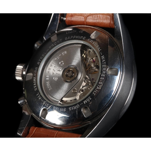 123 - An Oris gentleman's XXI chronograph stainless steel wristwatch c.2004, automatic, Valjoux 7750, 25 j... 