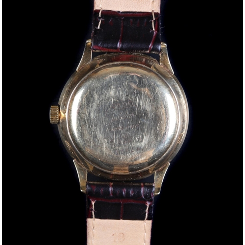 130 - A Rado gentleman's 14ct gold wristwatch c.1955, automatic jewel lever movement, silvered dial gilt f... 
