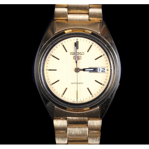 148 - A Seiko gentleman's 5 gold plated 7009-3040 gold plated wristwatch c.1975 automatic jewel lever move... 