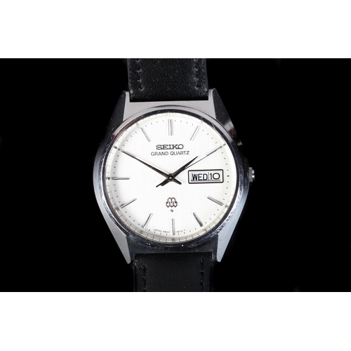 149 - A Seiko gentleman's Grand Quartz stainless steel wristwatch c.1975, quartz movement, silvered dial, ... 