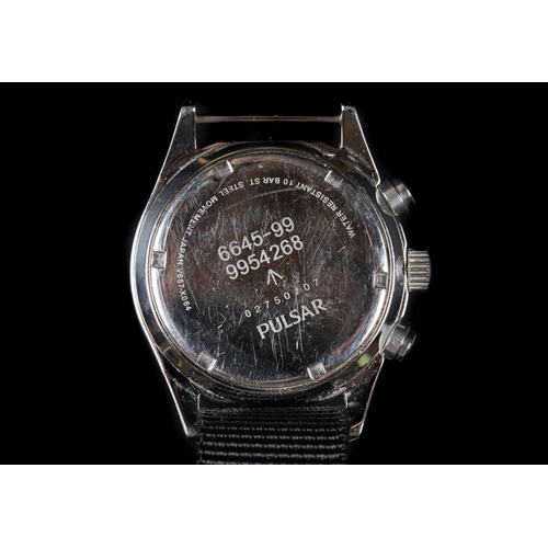 15 - A Pulsar gentleman's military issue chronograph stainless steel wristwatch, c.2007, quartz movement,... 