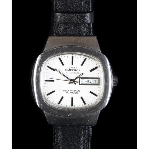 164 - A Swiss Emperor gentleman's stainless steel wristwatch c.1975, automatic 17 jewel lever movement, sa... 
