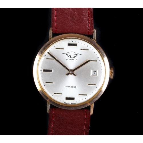 165 - A Talis gentleman's rolled gold wristwatch, c.1970, 21 jewel lever movement, silvered sunburst dial,... 