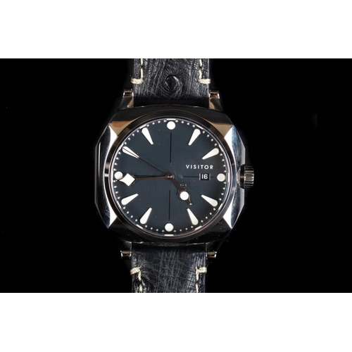 175 - A Visitor gentleman's Duneshore stainless steel wristwatch automatic jewel lever movement, black cro... 