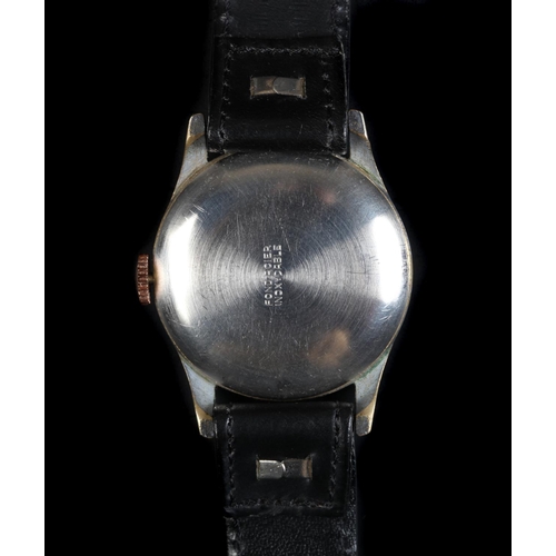 180 - A gentleman's dress wristwatch c.1950 in chromed case with stainless steel back, manual 15 jewel lev... 
