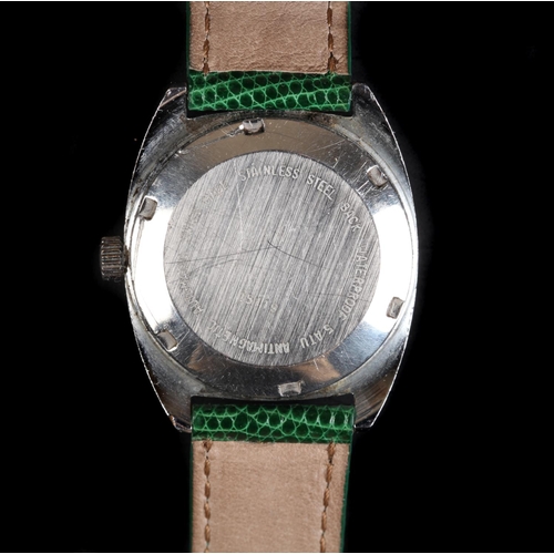 29 - An Avia gentleman's Marino chromed wristwatch, c.1970, automatic 17 jewel lever movement, blue dial,... 
