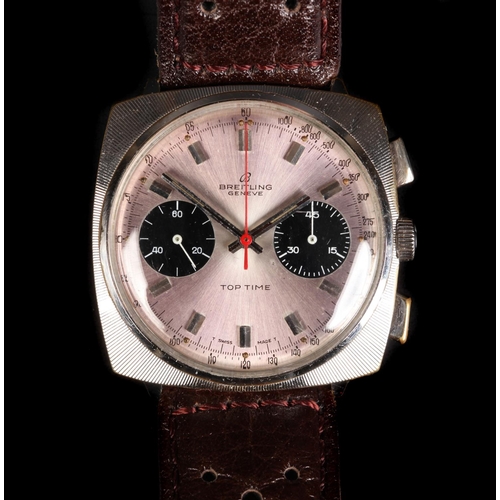37 - Breitling gentleman's Top Time chronograph wristwatch, c.1970, signed chromed sunburst case No 2006-... 