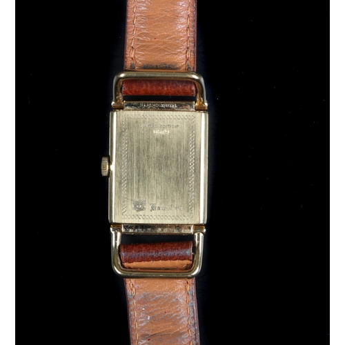 65 - An Hamilton gentleman's gold plated dress wristwatch, c.1970, quartz movement, rectangular silvered ... 