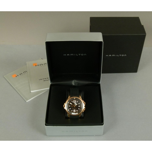 66 - A Hamilton gentleman's Khaki automatic 660FT H775450 wristwatch, c.2010, in rose gold plated stainle... 