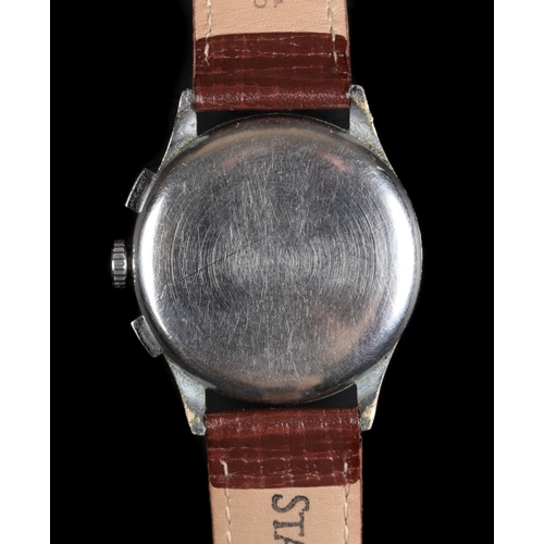90 - A Leonidas gentleman's Chronographe stainless steel wristwatch c.1945, manual jewel lever movement, ... 