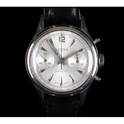 94 - A Luxor gentleman's stainless steel chronograph wristwatch, c.1965, manual 17 jewel lever movement, ... 