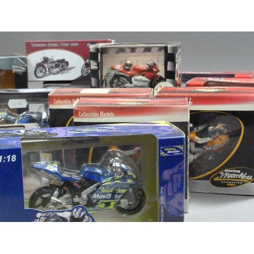 103 - Model Racing Bikes 1:18 and 1:24 models to include Maisto 1:18 Ducati and Tamaha (2); Majorette 1:18... 