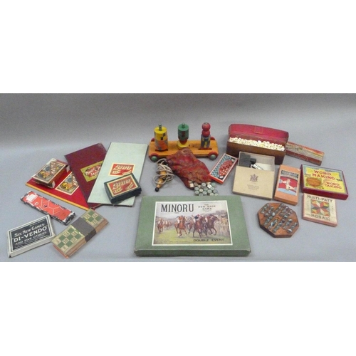 19 - A quantity of vintage board and other games to include Minoru, Ludo, Halma, Monkey, Snakes and Ladde... 