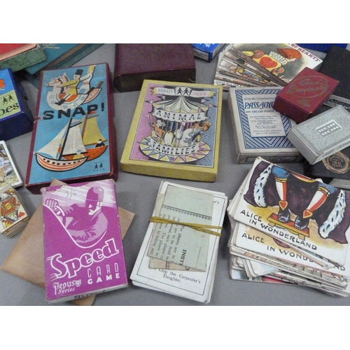 22 - A quantity of vintage card games to include Speed, Animal Families, Lexicon, Card Dominoes, Jacque's... 