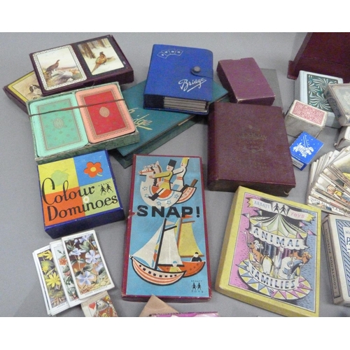 22 - A quantity of vintage card games to include Speed, Animal Families, Lexicon, Card Dominoes, Jacque's... 