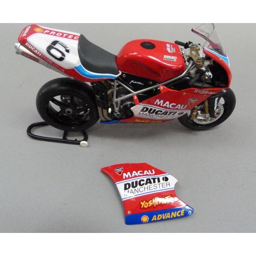 56 - Minichamps 1:12 Ducati 998 RS Michael Rutter Macau GP 2002, boxed, and Ducati Desmosedici GP11, boxe... 