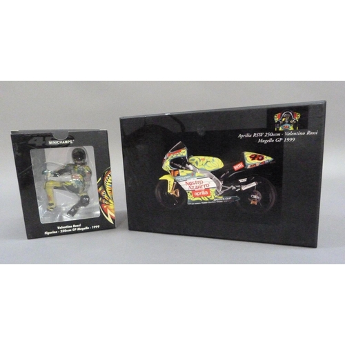 60 - Minichamp 1:12 Aprilia RSW Valentino Rossi Mugello GP 1999, boxed, Valentino Rossi figurine GP Mugel... 